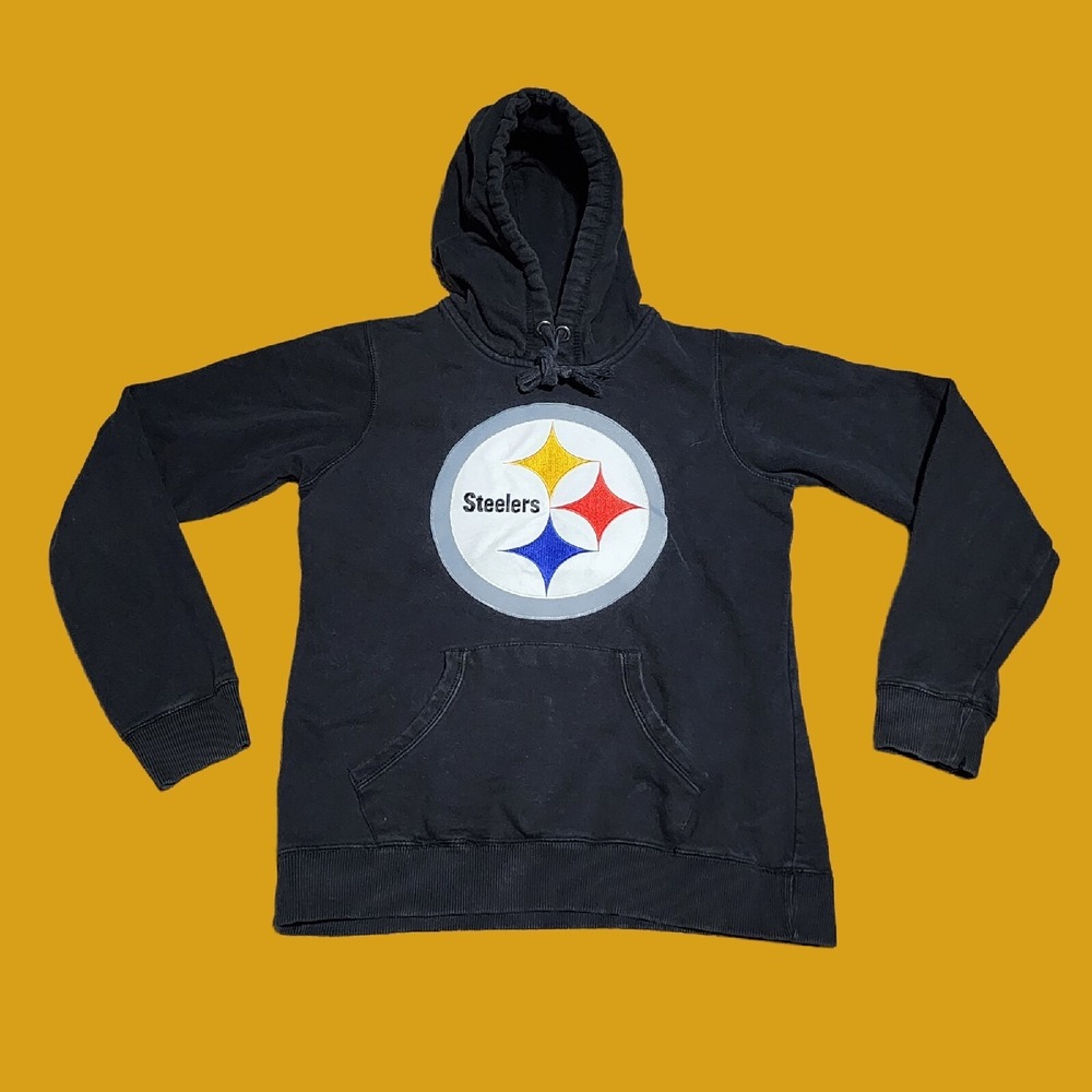 Pittsburgh Steelers Hoodie Small NFL Pro Line Black Long Sleeve Pullover w/ back